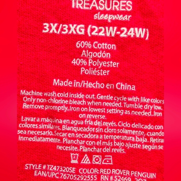 Secret Treasure Knit PJ Top Penguin NWOT - Picture 3 of 5